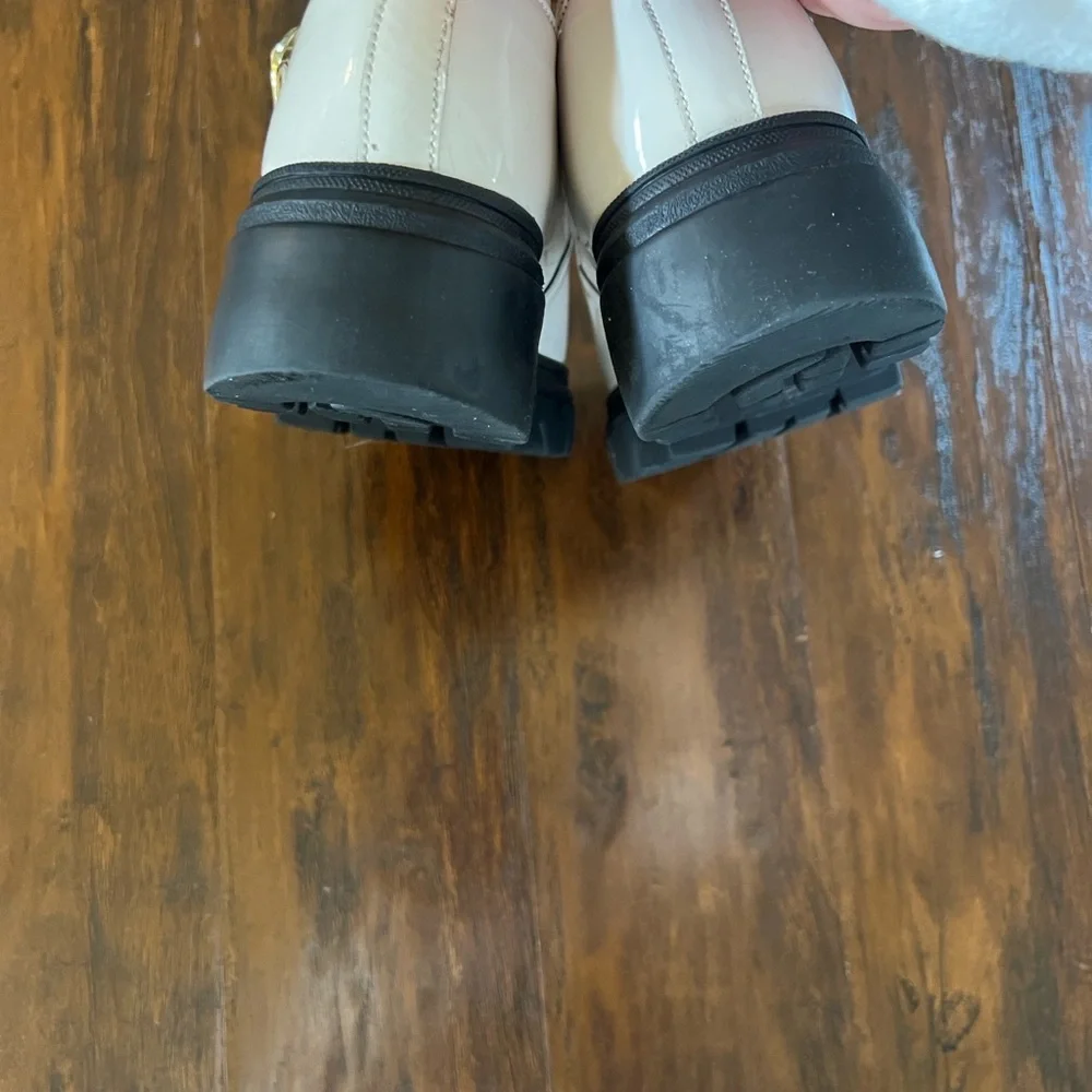 Secret Celebrity Patent Chunky Ivory Cream Mary Jane Platform Shoes Size 8
